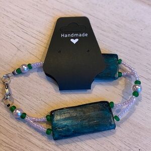 2x14$ ☃️ ❄️ Creation -  Recycle Green wooden and metal pieces Bracelet